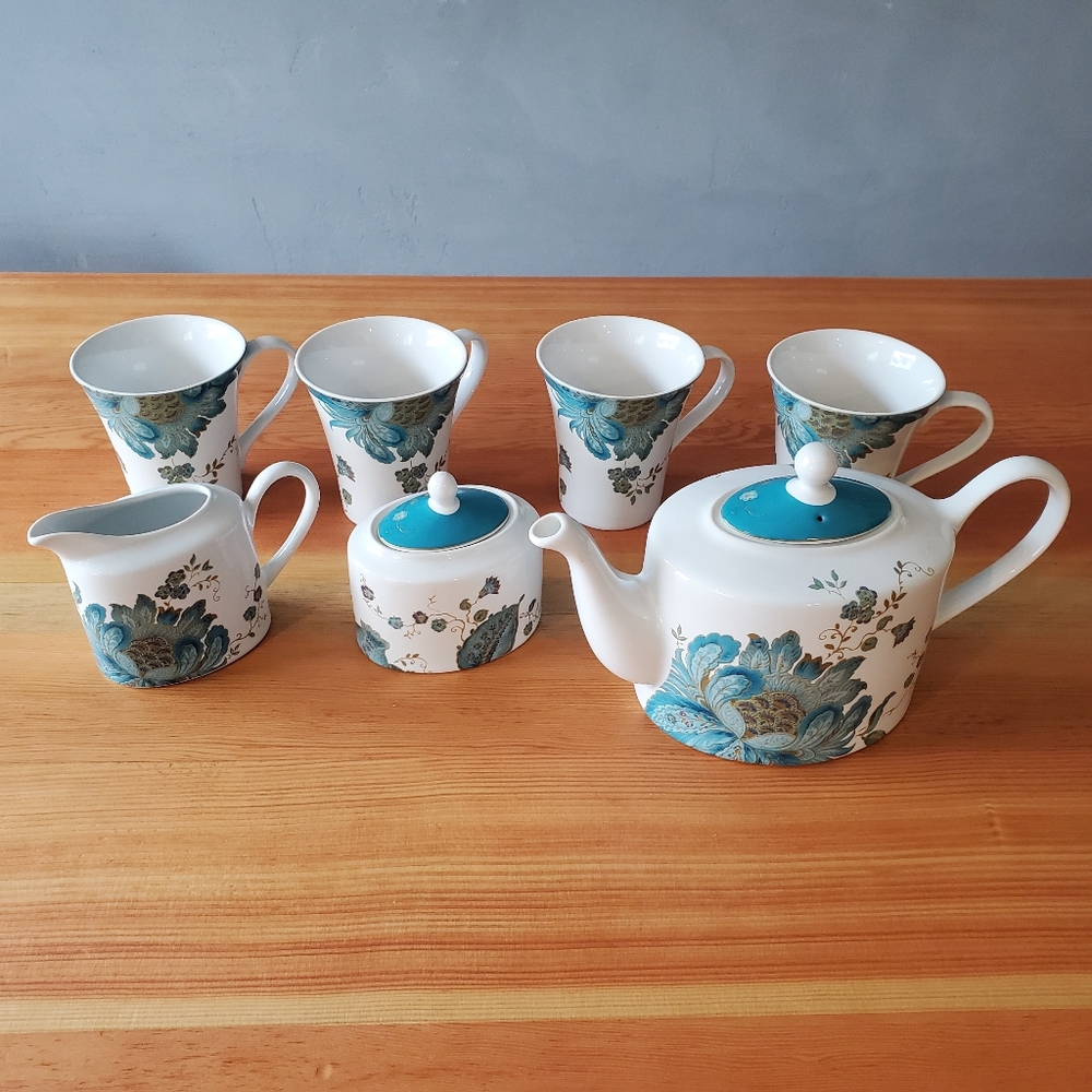 Tea Set, 222 Fifth Teal Tea Set